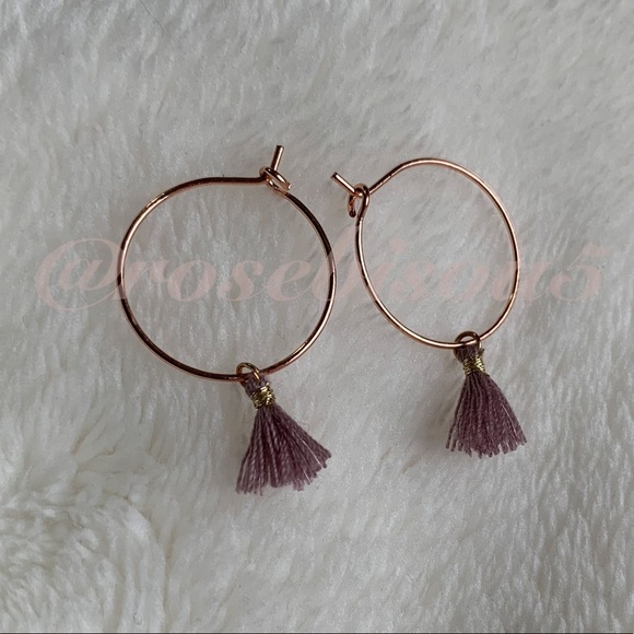 RoseBisou5 | 5PinkKisses Jewelry - 💋🆕Boho Rose Gold Tassel Hoop Earrings